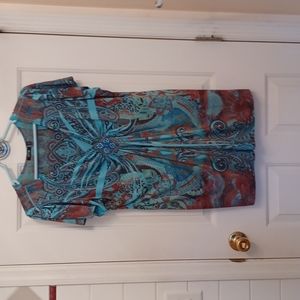 APT 9 - Teal Beaded Shirt - 1X